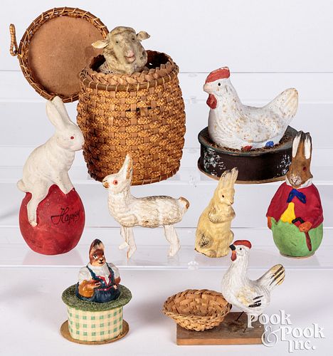 Appraisal: EASTER CANDY CONTAINERSEaster candy containers to include a hen three