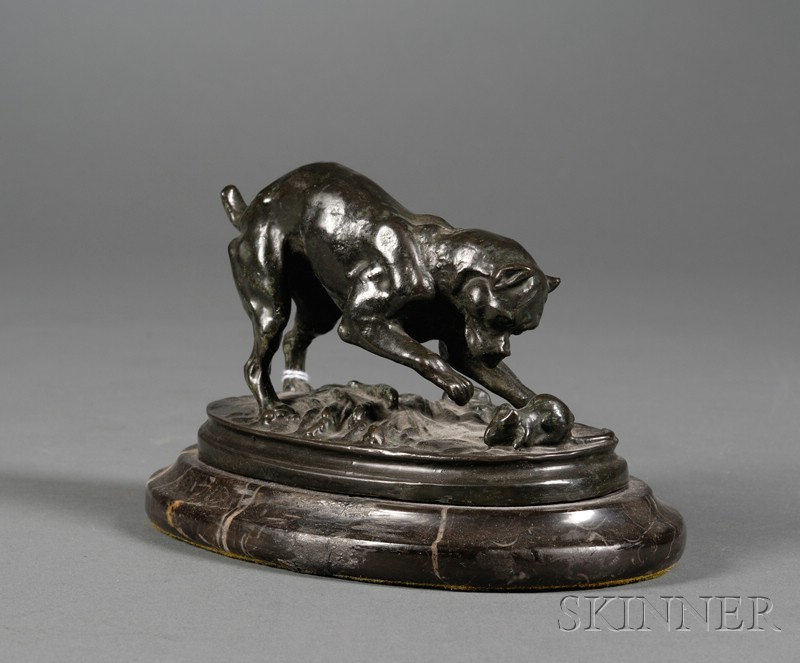 Appraisal: Antoine-Louis Barye French - Bronze Figure of a Dog and