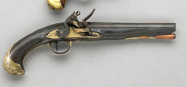 Appraisal: A Hessian flintlock pistolmid- th century The inch two-stage caliber