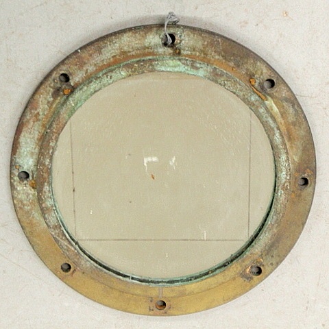 Appraisal: - Bronze ship s porthole converted into a Mirror h