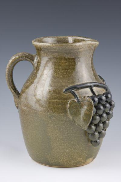 Appraisal: GA Pottery Edwin Meaders Pitcher alkaline glazed with applied grape