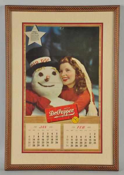 Appraisal: Dr Pepper Calendar Description Matted and framed under glass Some