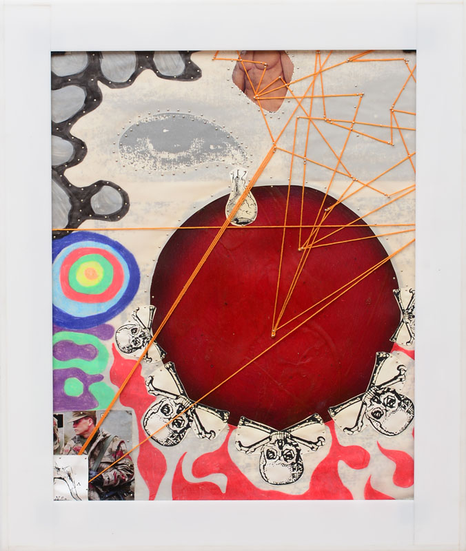 Appraisal: MATTHEW WEINSTEIN b R-U-HUNGRY Mixed media on vellum wrapped around