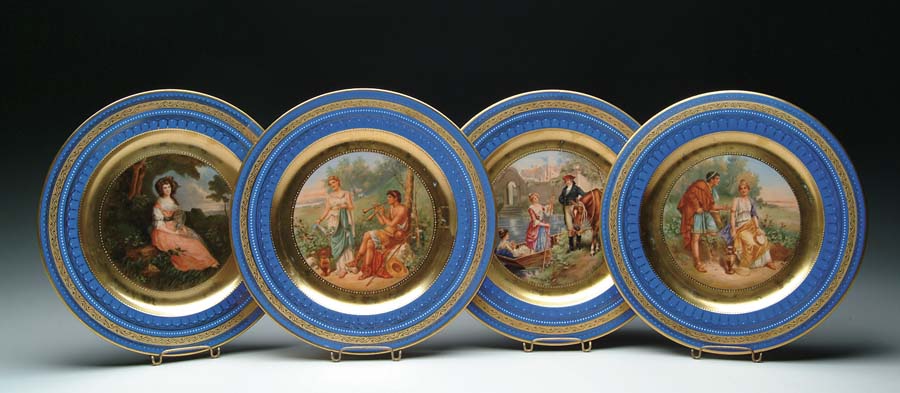 Appraisal: FOUR VIENNA ART PLATES This series of four decorated Vienna