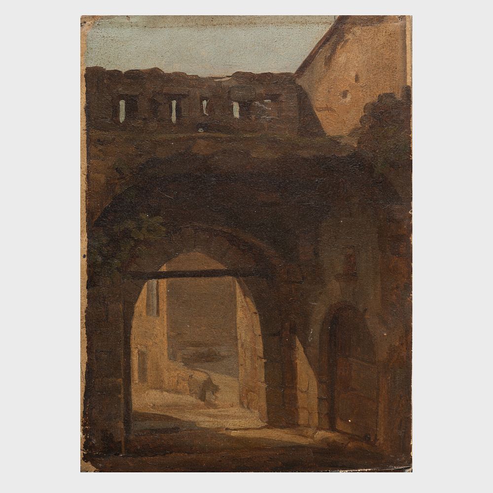 Appraisal: Jean Antoine Constantin d'Aix - Roman Street Scene Oil on