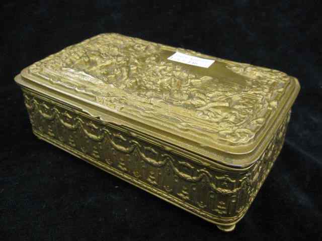 Appraisal: Jennings Brothers Dresser Box scene of horses riders at rest