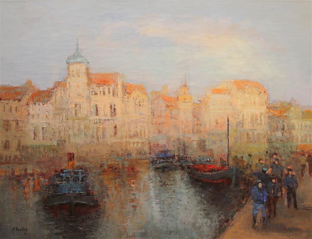 Appraisal: MARCEL PELTIER FRENCH - CITYSCAPE Oil on canvas x in