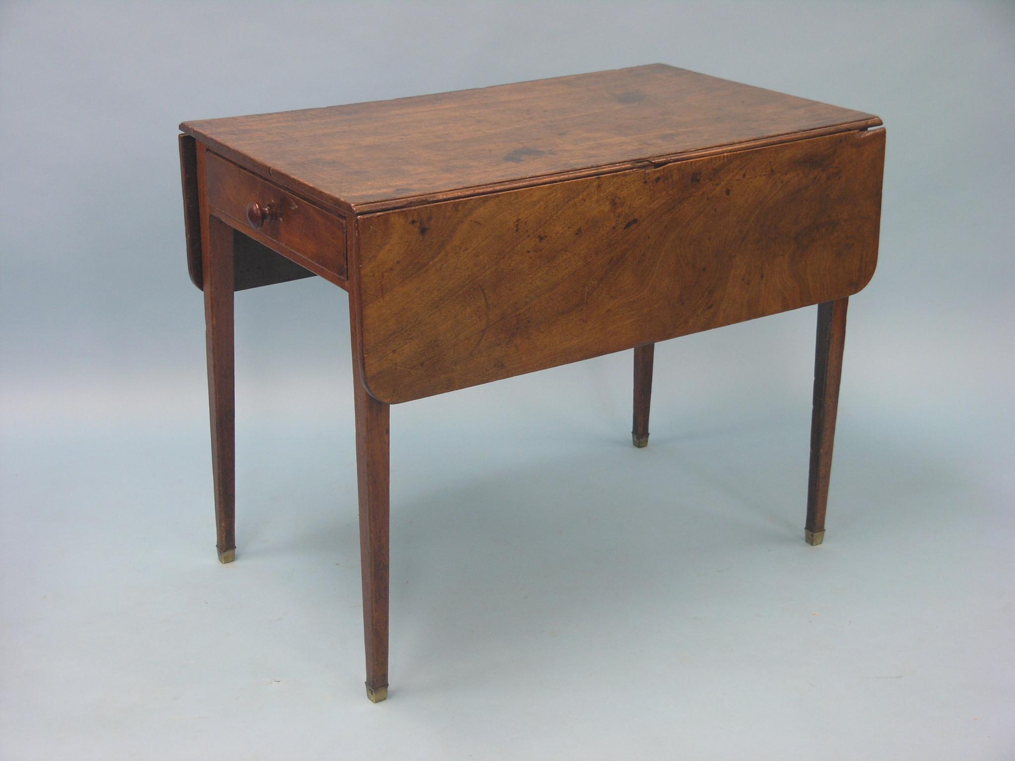 Appraisal: A Victorian mahogany Pembroke table single drawer with turned wood