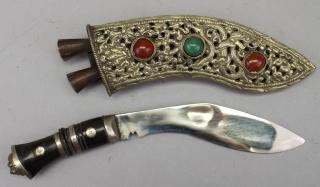 Appraisal: th C Short Kukri w Sheath comes with The Karda