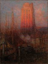 Appraisal: Frederick Carl Gottwald American - Tower at Liverpool oil on