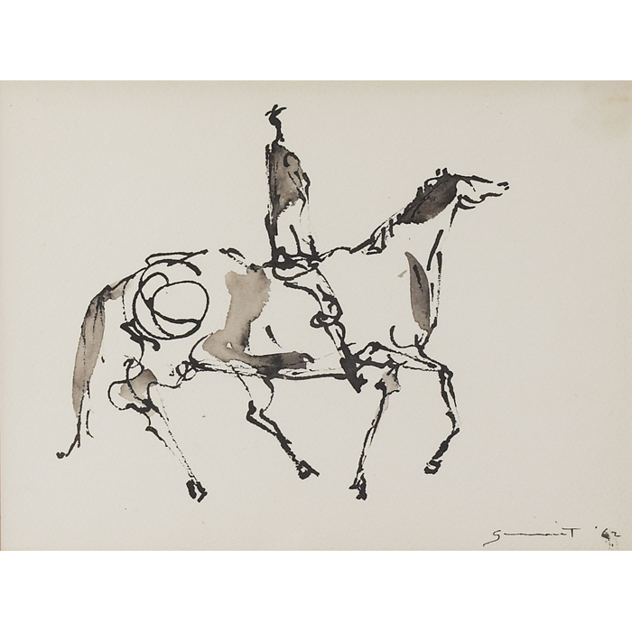 Appraisal: Walter Quirt American - ''Horse and Rider '' pen and