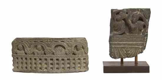 Appraisal: A Group of Two Southeast Asian Stone Fragments the two