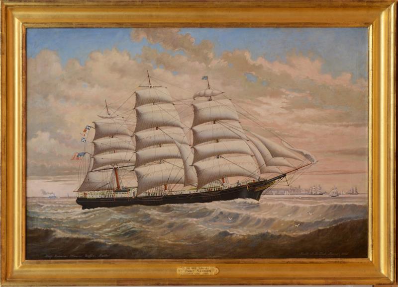 Appraisal: PERCY SANBORN - THE SHIP LEONORA Oil on canvas inscribed