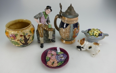 Appraisal: A collection of items to include Moorcroft pin tray Royal