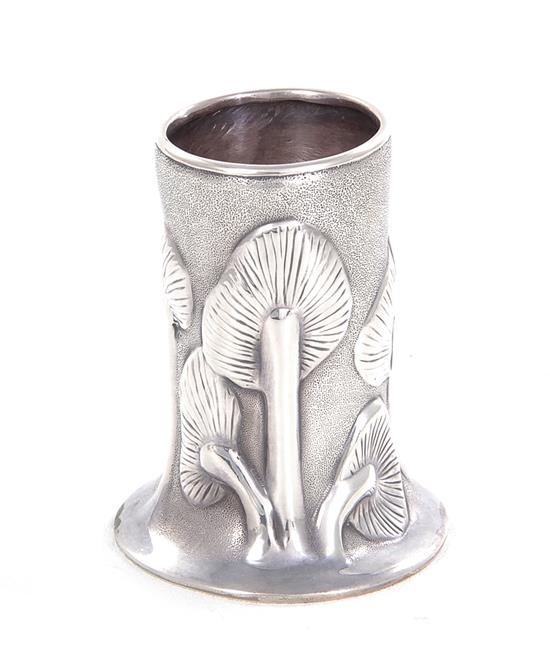 Appraisal: Tiffany Co sterling mushroom vase marked LOUIS COMFORT TIFFANY COLLECTION