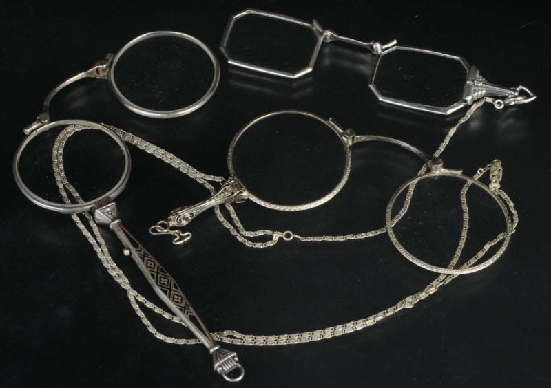 Appraisal: Lot of Antique Sterling Lorgnette Eyeglasses Description Includes one pair