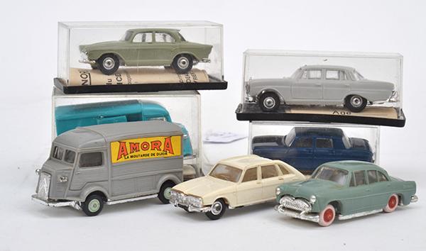 Appraisal: SEVEN NOREV FRANCE PLASTIC MODELS INCLUDING MERCEDES SE CITROEN KG