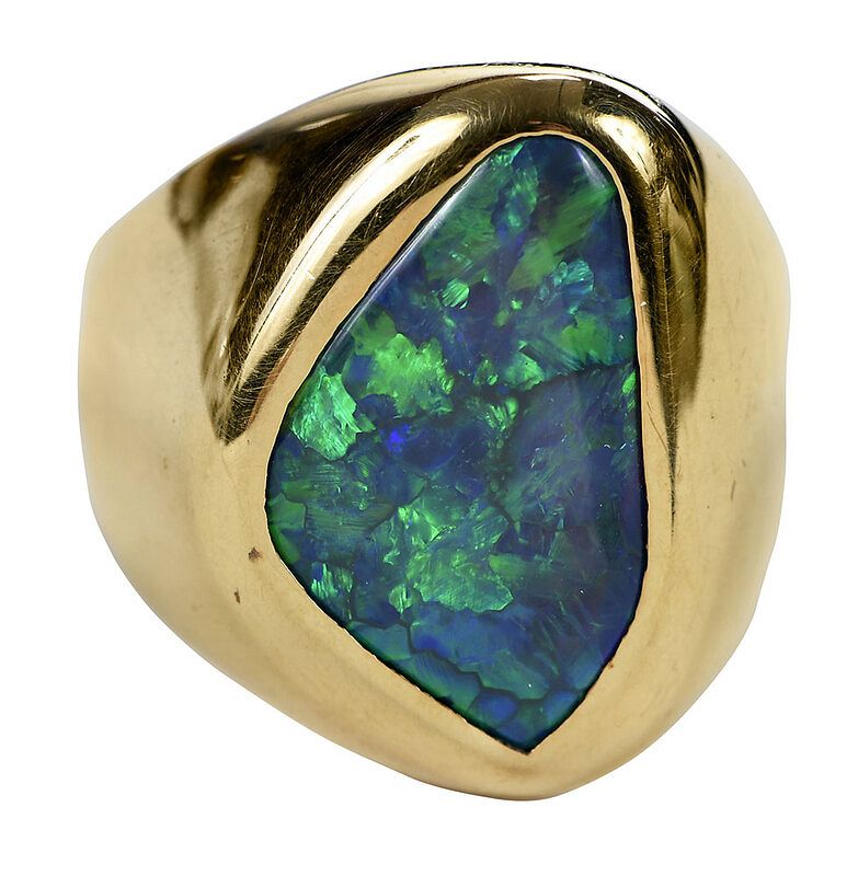 Appraisal: kt Opal Ring one irregular shaped opal cabochon approx x