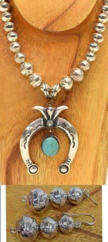 Appraisal: lot Native American silver jewelry including pendant necklace sterling naja