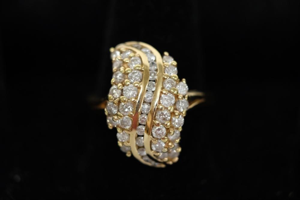 Appraisal: K YG CTTW DIAMOND CLUSTER RING SIZE k Yellow gold