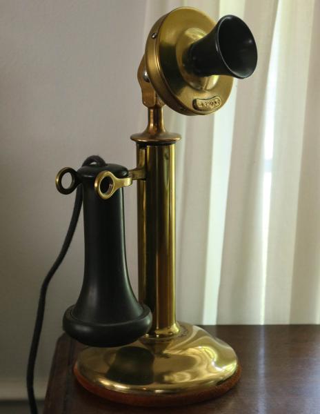 Appraisal: A NICE BRASS CANDLESTICK TELEPHONE PATENTED A nice example with