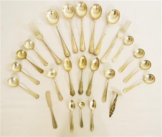 Appraisal: STERLING Assorted flatware including ten soup spoons five table spoons