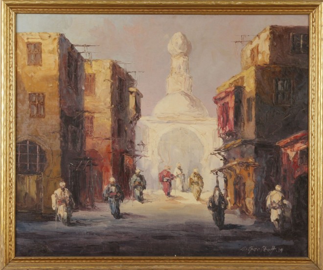 Appraisal: The Mosque the Prophet Alli - Cairo oil on canvas