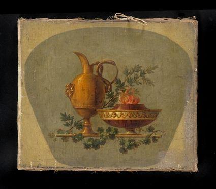 Appraisal: EUROPEAN SCHOOL STILL LIFE WITH EWER AND LAMP Oil on