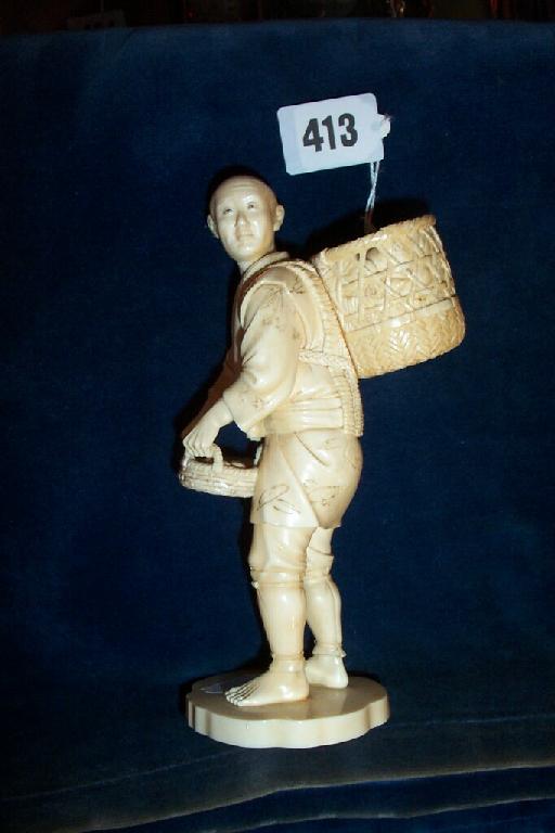 Appraisal: A good quality th century Japanese carved ivory figure of