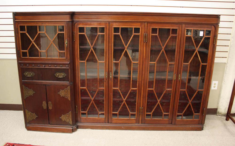 Appraisal: FEDERAL STYLE MAHOGANY CABINET BOOKCASE a custom built-in removed from