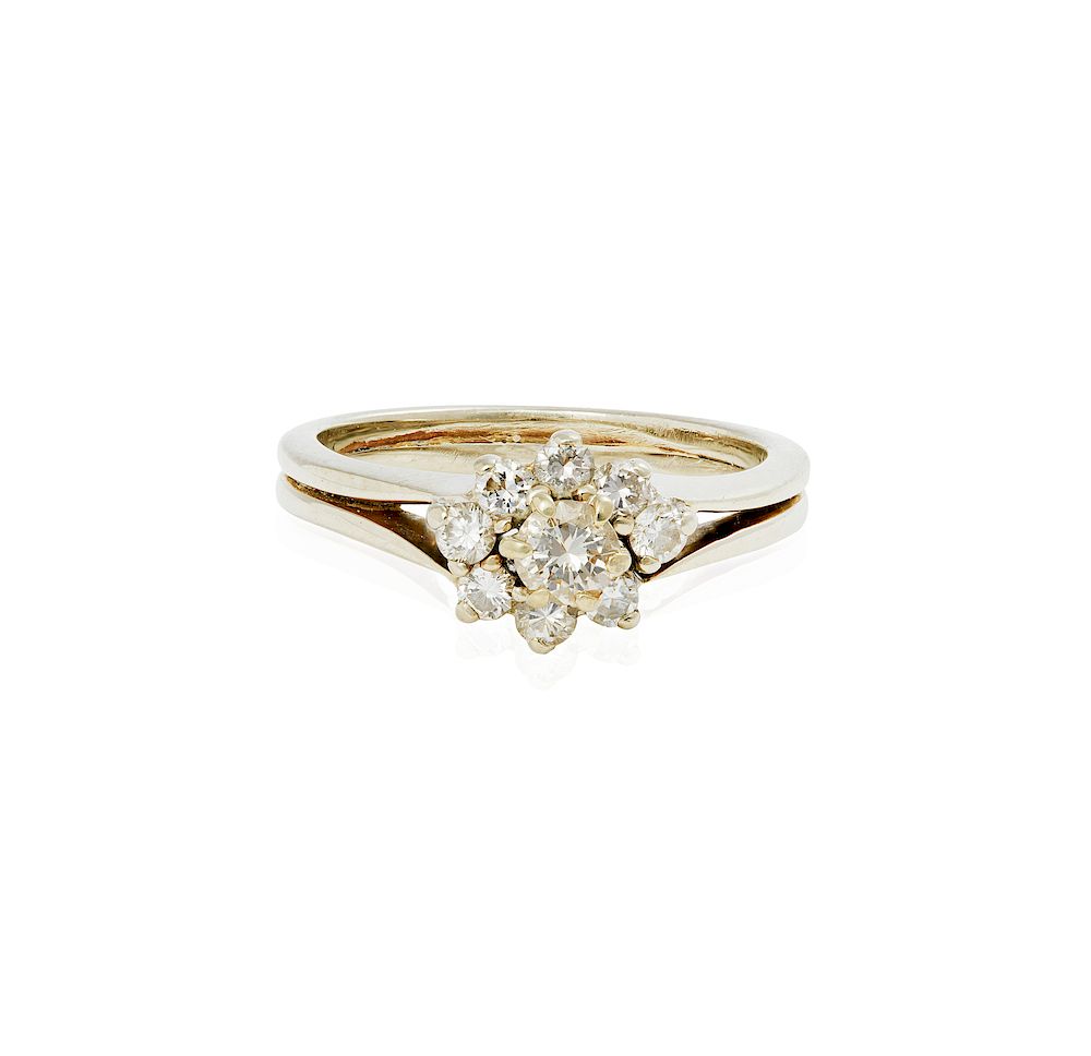 Appraisal: k Diamond Ring k white gold ring containing a center