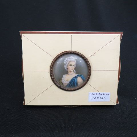 Appraisal: Art Deco Jewelry Box portrait of a lady in center