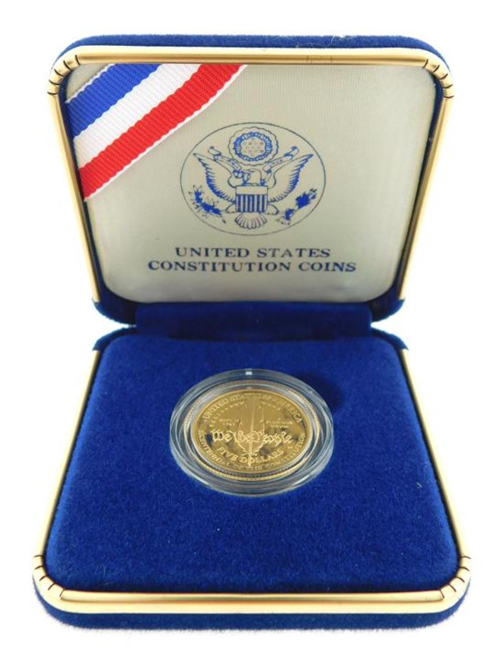 Appraisal: COIN Constitution gold coin proof in original government packaging but