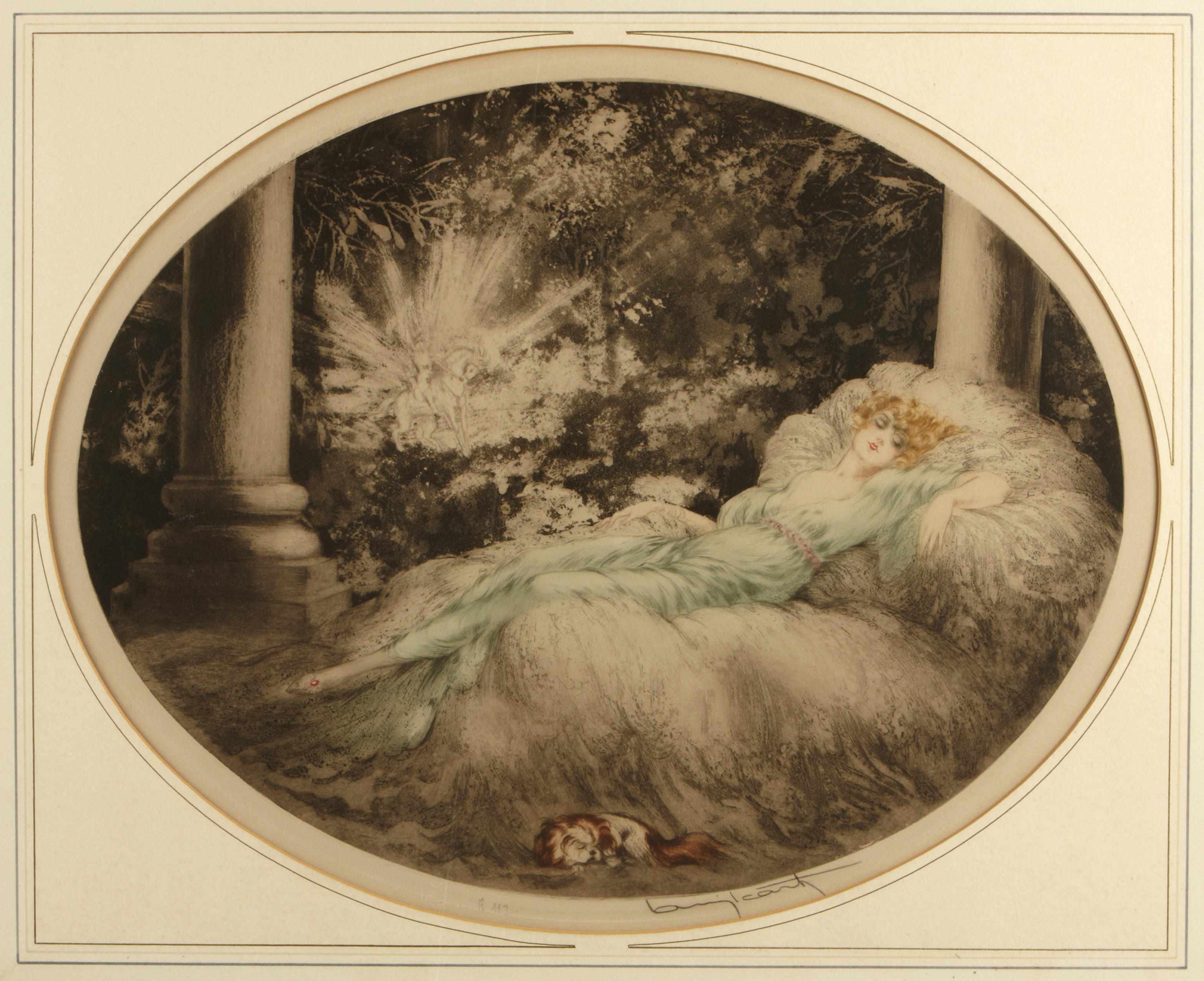 Appraisal: Louis Icart French - Sleeping Beauty H C I Etching