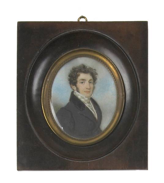 Appraisal: An oval portrait miniature of a gentleman English School circa