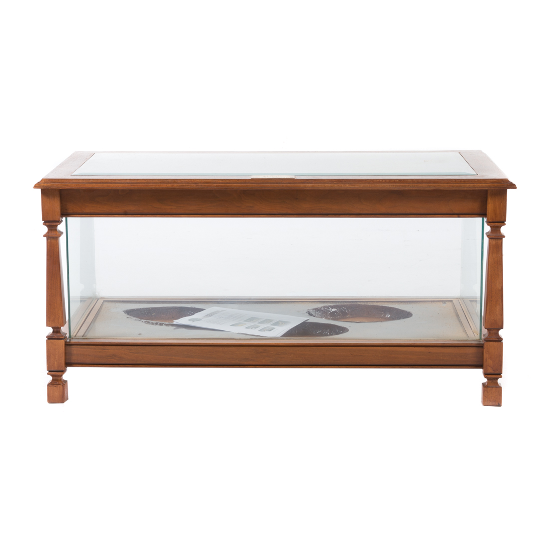 Appraisal: Wood glass display case attributed to Ward Bros Neoclassical style