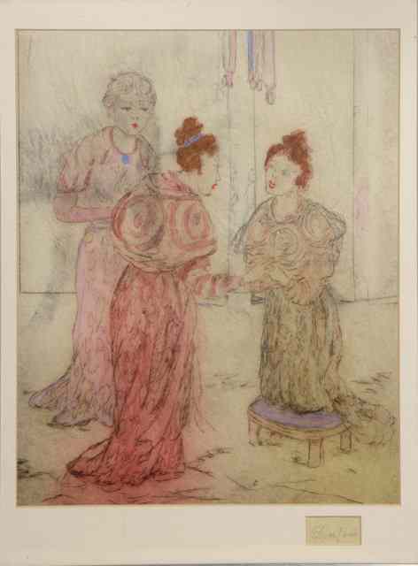 Appraisal: ELYSE ASHE LORD - Three ladies one kneeling before the