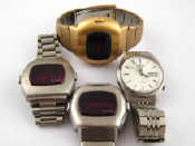 Appraisal: A mixed lot comprising two steel quartz digital wrist watches