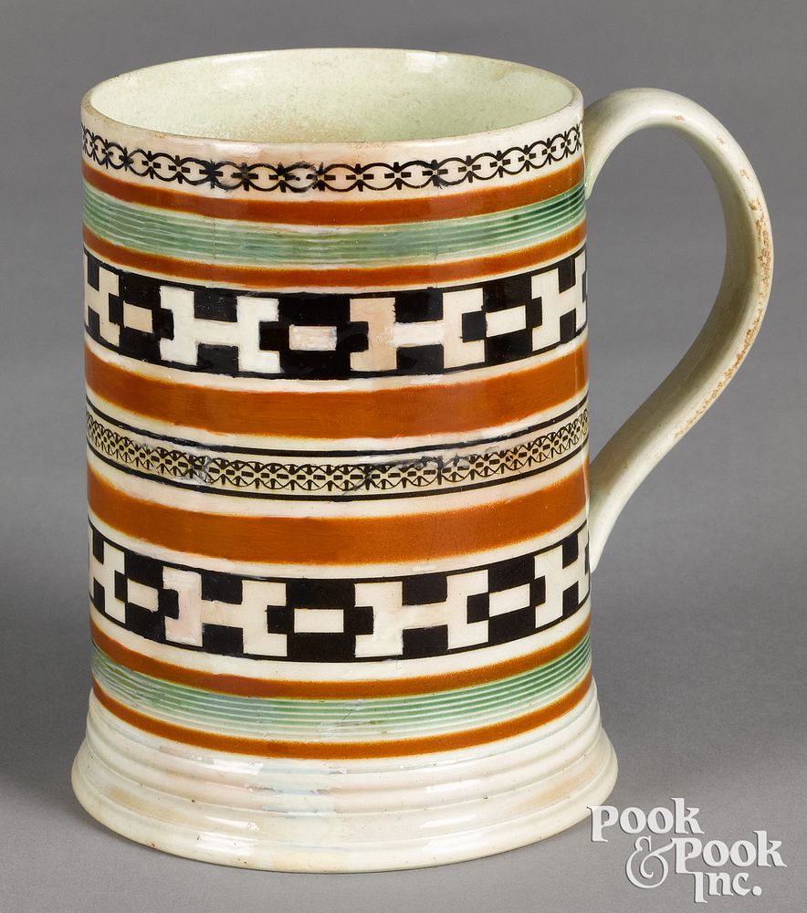 Appraisal: Mocha mug with geometric bands Mocha mug with geometric bands