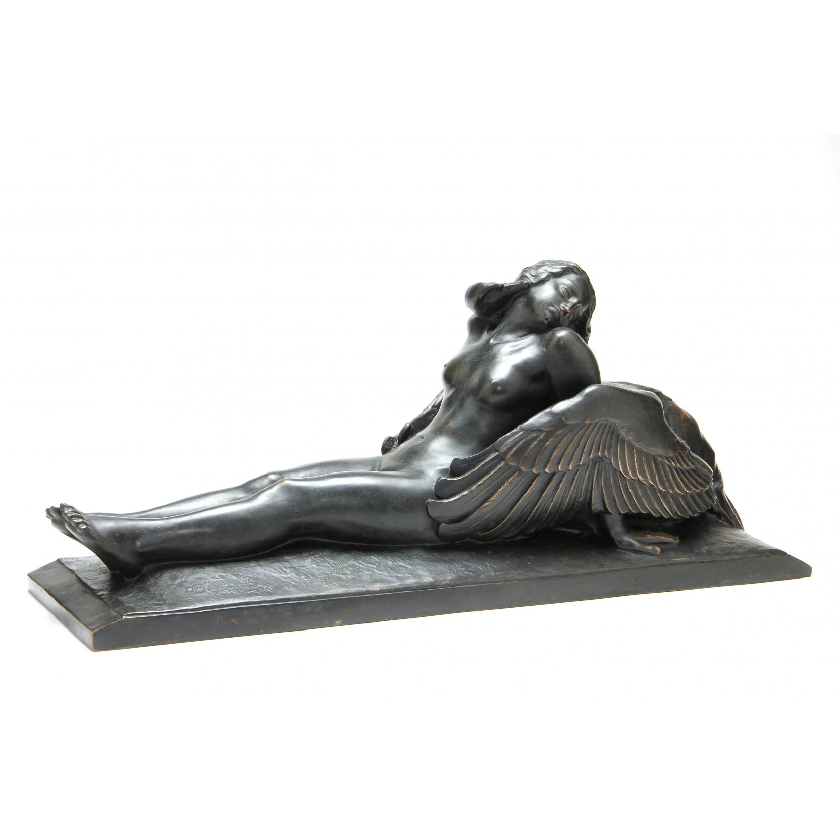 Appraisal: after Paul Silvestre French - Leda the Swan bronze on