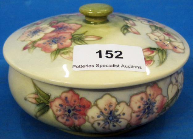 Appraisal: Moorcroft Round Box Cover decorated in the Spring Flowers design