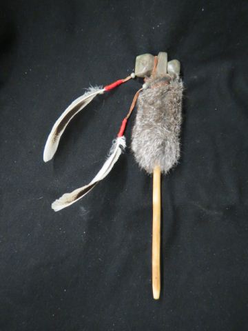 Appraisal: Decorative Indian Ceromonial Axe with fur feathers