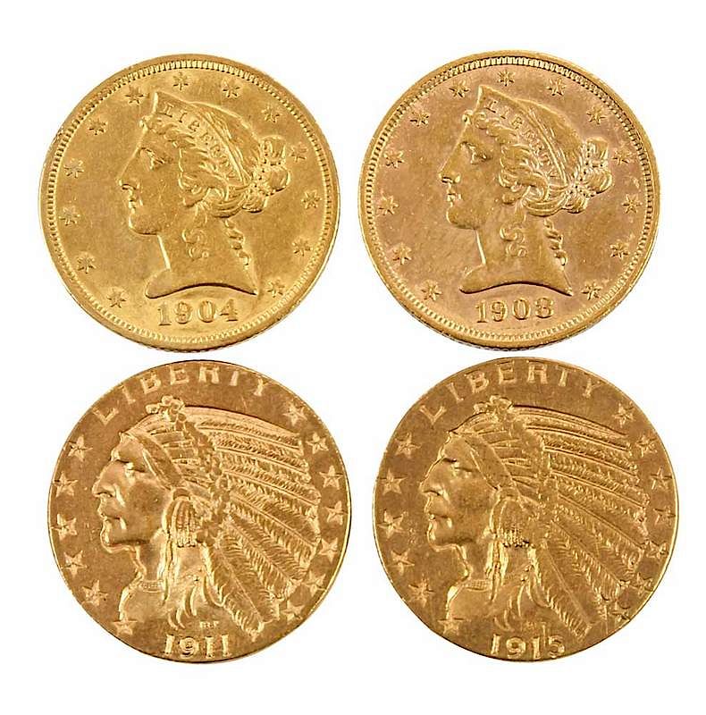 Appraisal: Group of Twenty Five Dollar Gold Coins Liberty head dates