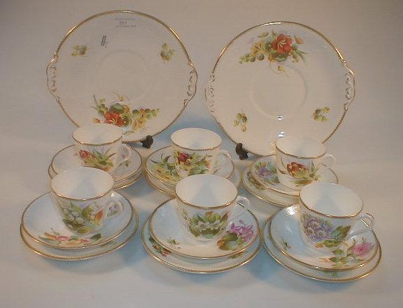 Appraisal: A late thC porcelain tea service each piece painted with