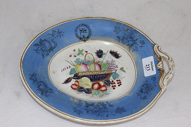 Appraisal: A VICTORIAN IRONSTONE DESSERT DISH simply decorated with fruit in