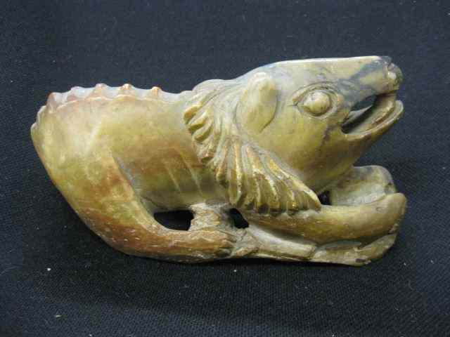 Appraisal: Chinese Carved Soapstone Figurine of a Foo Dog '' long