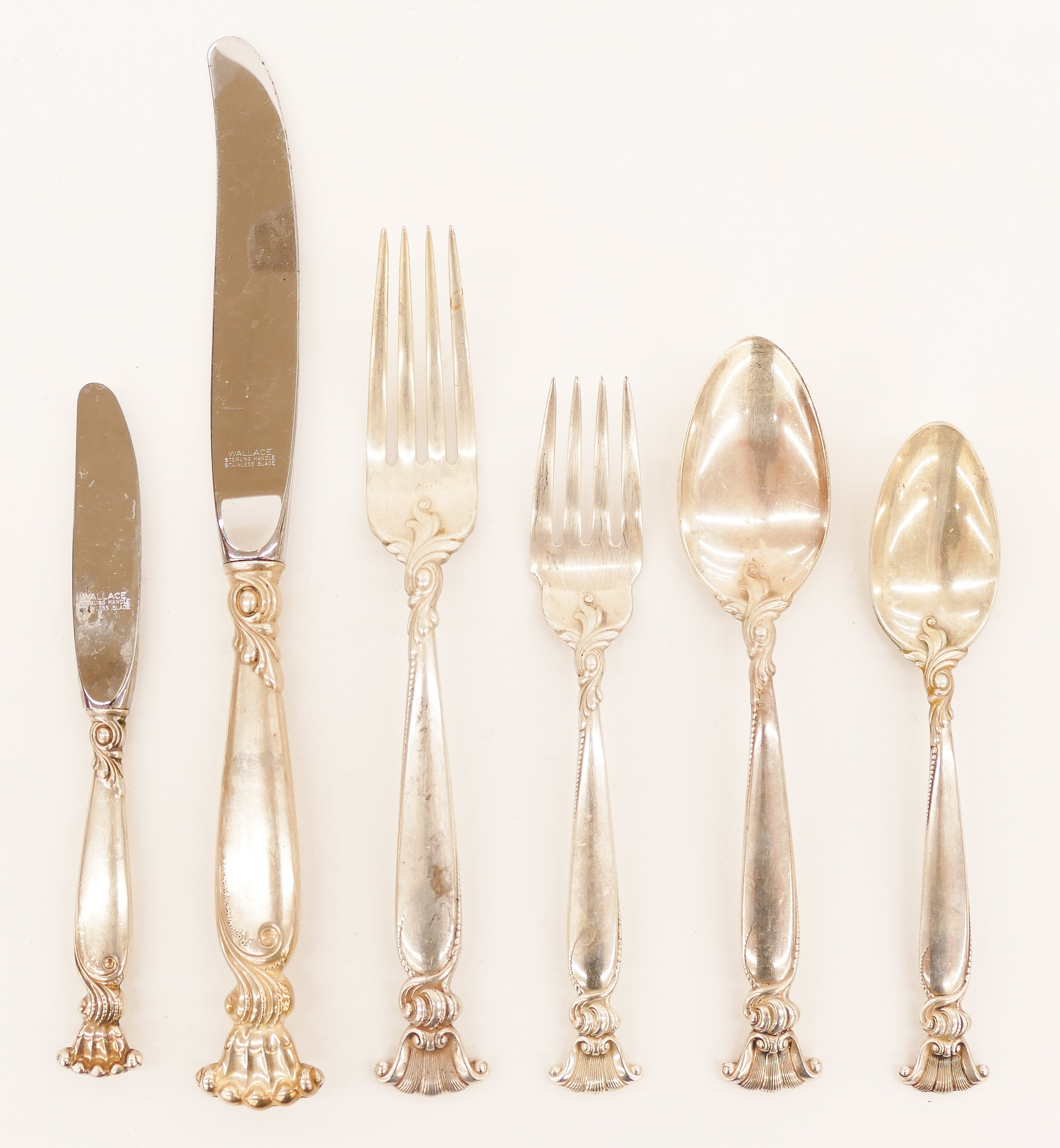 Appraisal: pc Wallace ''Romance of the Sea'' Sterling Flatware Includes dinner