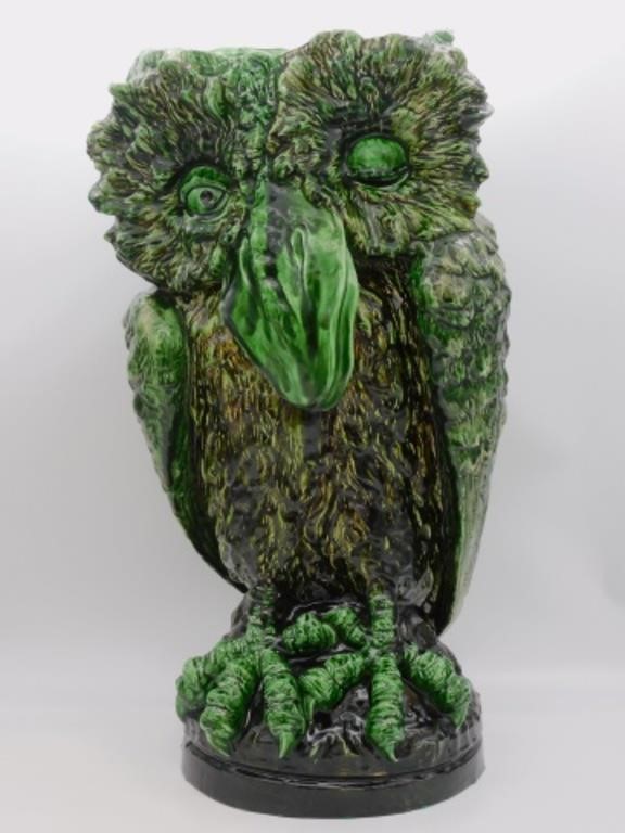 Appraisal: earthenware owl form umbrella stand Made in Austria Ernst Wahliss