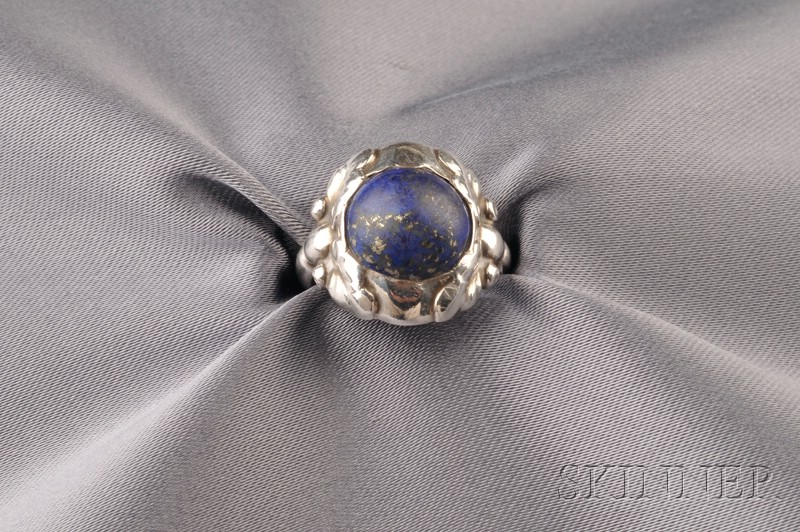 Appraisal: Silver and Lapis Ring Georg Jensen Denmark - mark no