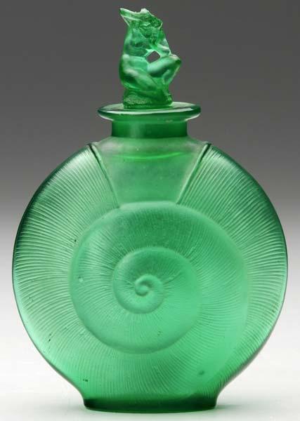 Appraisal: R LALIQUE Amphitrite perfume bottle of green glass c Engraved